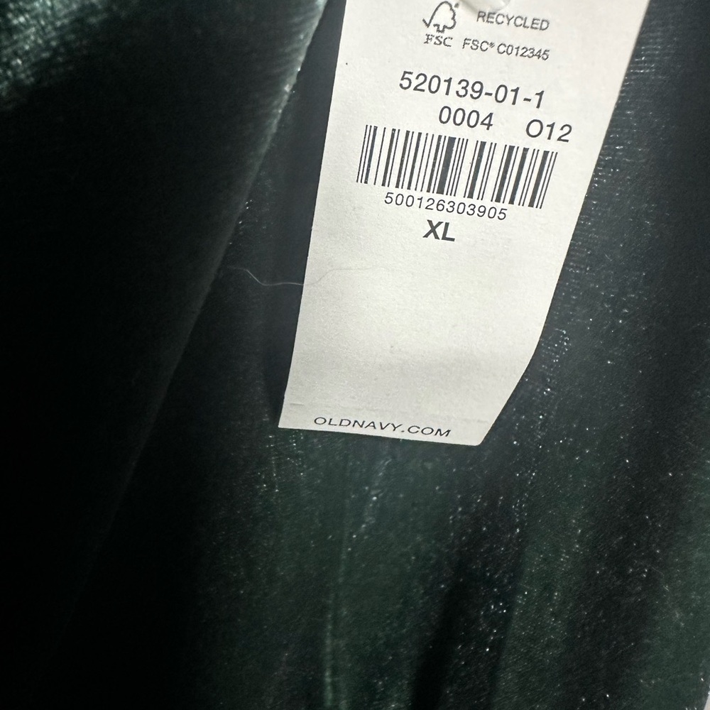 Old Navy Dark Green Velvet Dress XL New - Picture 4 of 7